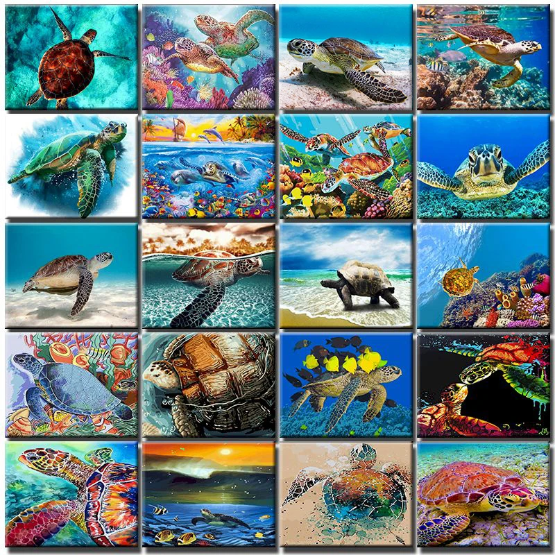 DiyPaintByNumbersSeaTurtleOilPaintingByNumbersAnimalsOn