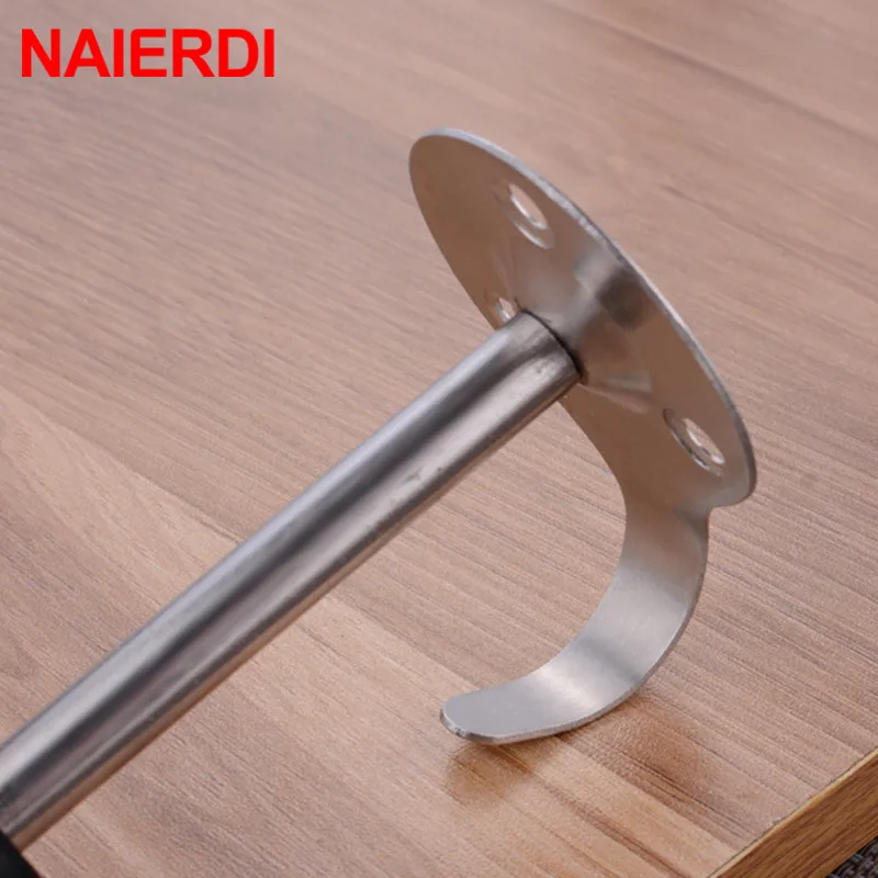 NAIERDI Stainless Steel Door Stopper Bathroom Wall Hooks Floor Wall Mount Hanging Hook Non-magnetic Door Holder Door Hardware