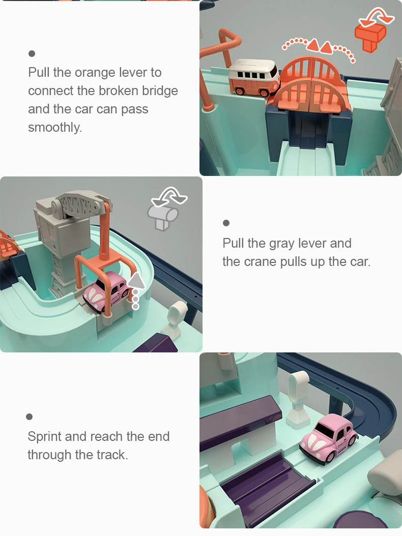 Автомобиль треков Игрушечная модель дорожный мост железная дорога Приключения игрушка Vehice Набор Развивающие игрушки для детей