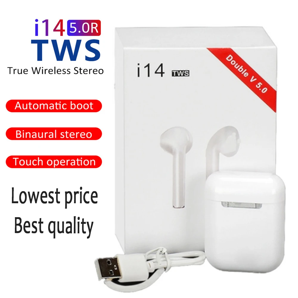 

2020 Original i14 TWS Wireless Earphones Bluetooth Headset Invisible Earbuds for Smart Phone PK i7 i12 i13 i15 i7s i11 i20 i100