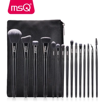 

MSQ 15pcs Makeup Brushes Set pincel maquiagem Black Classical Powder Foundation Eyeshadow Make Up Brushes Synthetic Hair