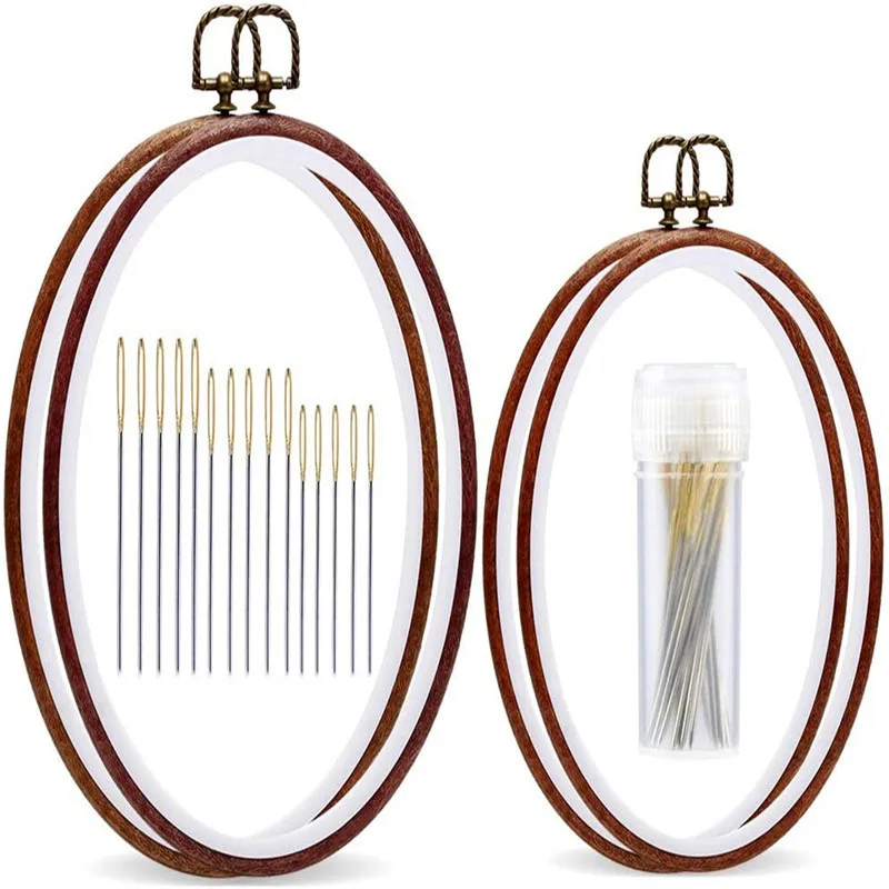 

LMDZ Embroidery Hoop Embroidery Frame Cross Stitch Hoop with 30 Pieces Embroidery Needles for Art Craft Sewing and Wall Hanging