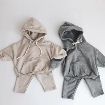 Set di abbigliamento per neonati autunno ragazzi felpa con cappuccio top a maniche lunghe bambini ragazze Harem pantaloni Suit Set di vestiti per bambini