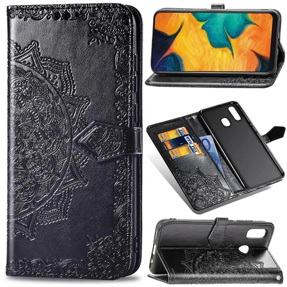 Для samsung Galaxy A20 A10E A60 A30 A50 S A40 A80 A70 Чехол кошелек с мандалой кожаный флип чехол для Galaxy M10 M20 M30 M40