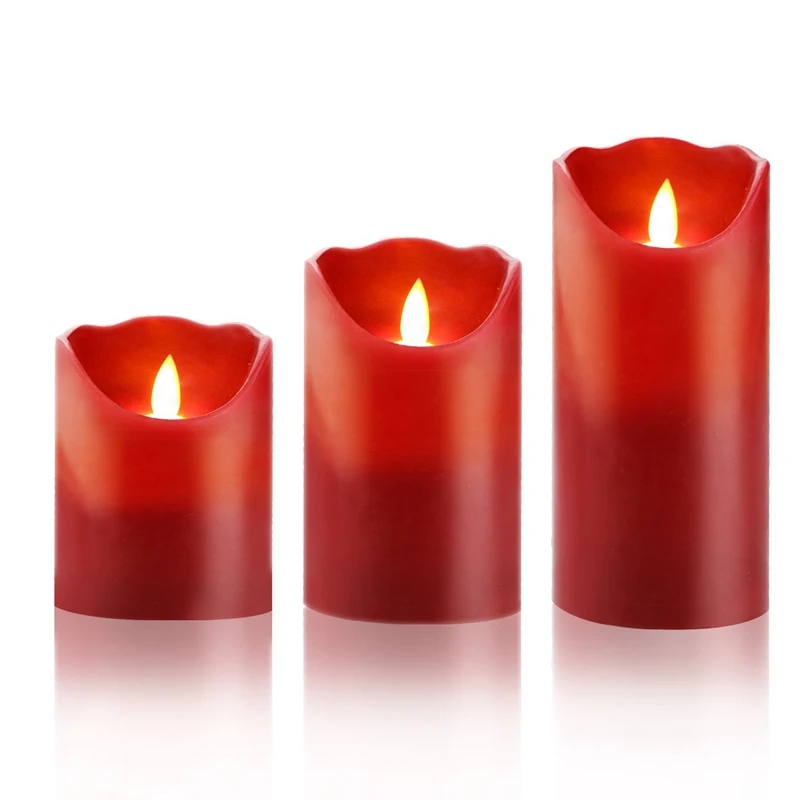 

Flameless LED 4/5/6-Inch Drip-Less Wax Pillar Candles - Real Wax & Real Flickering Candle Motion - with Remote 24-Hour Timer Fun