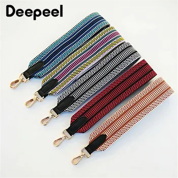 

deepeel 1pc 5*105cm Women's polyester Shoulder strap Ethnic stripe wide strap Replacement straps Metal buckle Accessories BS200