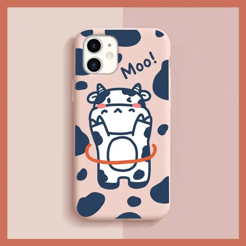 Carcasa Teléfono Cartoon Cute Milk Cow Iphone 15 Pro 14 13 - Temu Mexico