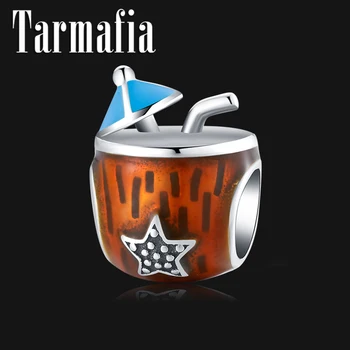 

Hot sale 925 Sterling Silver Enamel a Cup of Hot Cocoa Charm Beads Fit Original charm pandora Bracelet beads for jewelry making