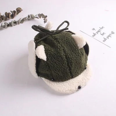 Dark Green Детские шапки, детская шапка Девочки Мальчики, зимняя теплая шапка для мальчика, кашемировые наушники для девочки, детские шапки LEI FENG, детские вязаные шапки S10338 - Цвет: Dark Green