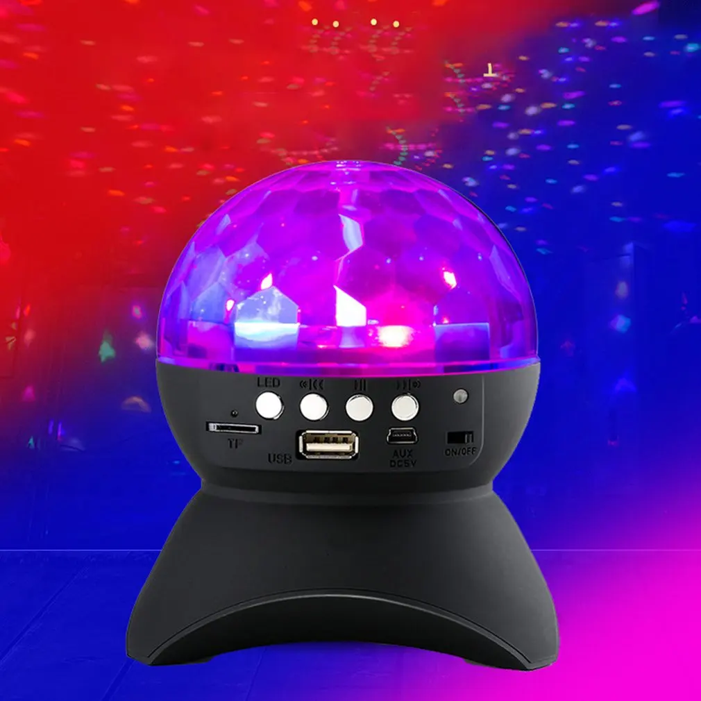 Диско DJ спортивный bluetooth-динамик встроенный свет шоу сценический эффект освещение RGB изменение цвета светодиодный хрустальный шар поддержка TF FM