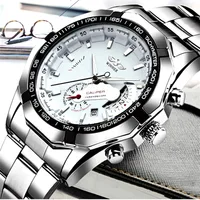 Men Luxury Calendar Quartz Wristwatch for Man Stainless Steel Band 1