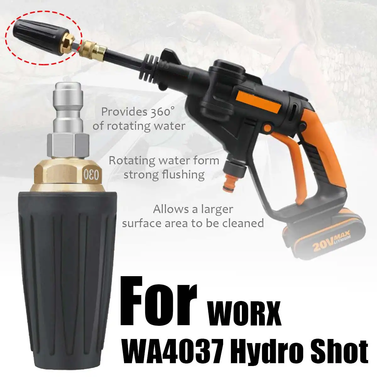 

Turbo Water Nozzle Accessory For WORX WA4037 Hydro Shot