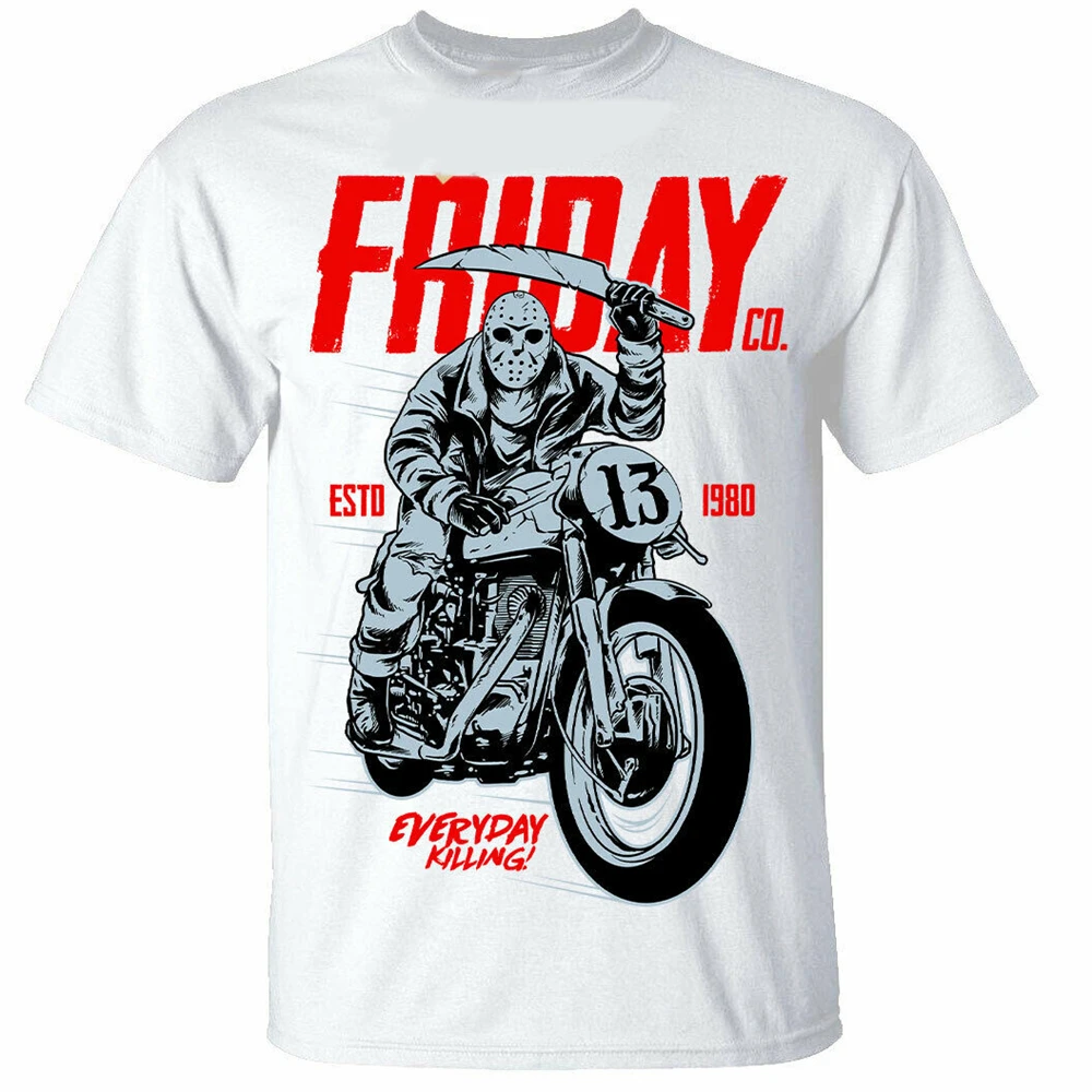 Футболка Friday Co белая футболка в стиле хип-хоп с изображением Джейсона байкера на