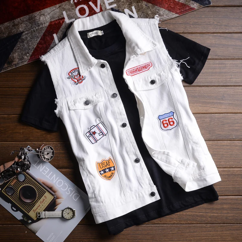 Chaleco Vaquero Para Hombre Sin Mangas - Ajustado, Informal, Ideal Para Moto Y Estilo Casual