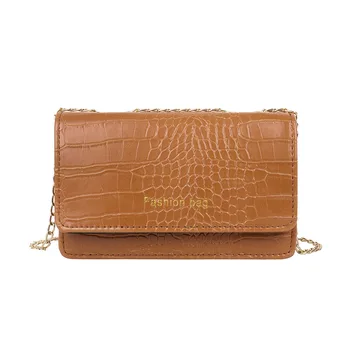 

Retro Split PU Leather Bags Ladies Messenger Handbag Female Vintage Baguette Crocodile Pattern Women Shoulder Bags