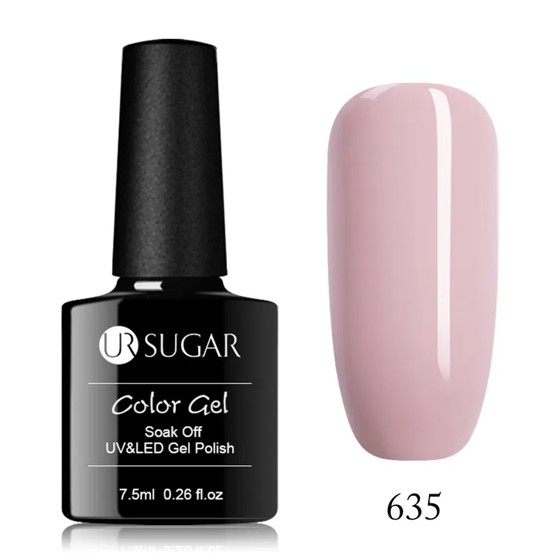 635 Ur Sugar Розовый Блестящий Гель-лак УФ-гель черно-белый Гель-лак для дизайна ногтей впитывающий лак Базовое покрытие без протирания верхнее покрытие - Цвет: 635