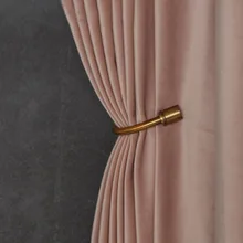 Современные черные плотные шторы из вискозного велюра ткань пыльно-розовый гостиной готовая Регулируемая штора