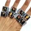 20/ 50pcs Wholesale Mix lot Bob Marley Ring Men's Punk Rocker Silver Plated Alloy Ring Male Party Jewelry Man Gift 1