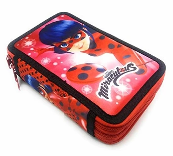 

Dimagraf - Astuccio Scuola 3 Zip Originale Miraculous - Lady Bug - Completo di 44 Pezzi