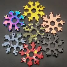 Odkryty Snowflake EDC Mini taktyczna karta ze stali nierdzewnej + pierścień przetrwania turystyka wielofunkcyjne zajęcia na świeżym powietrzu narzędzia
