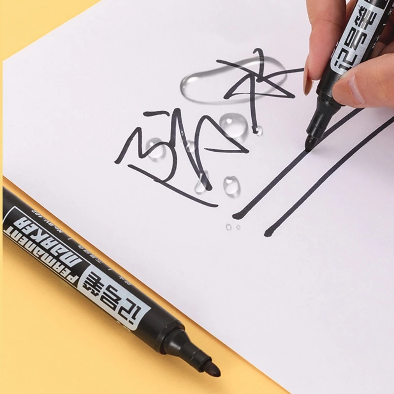 10 Pcs Oily Non-Erasable Waterproof Markers Brush Pen Sketch Based Markers Drawing Pens Art Supplies Designer Paint Pen