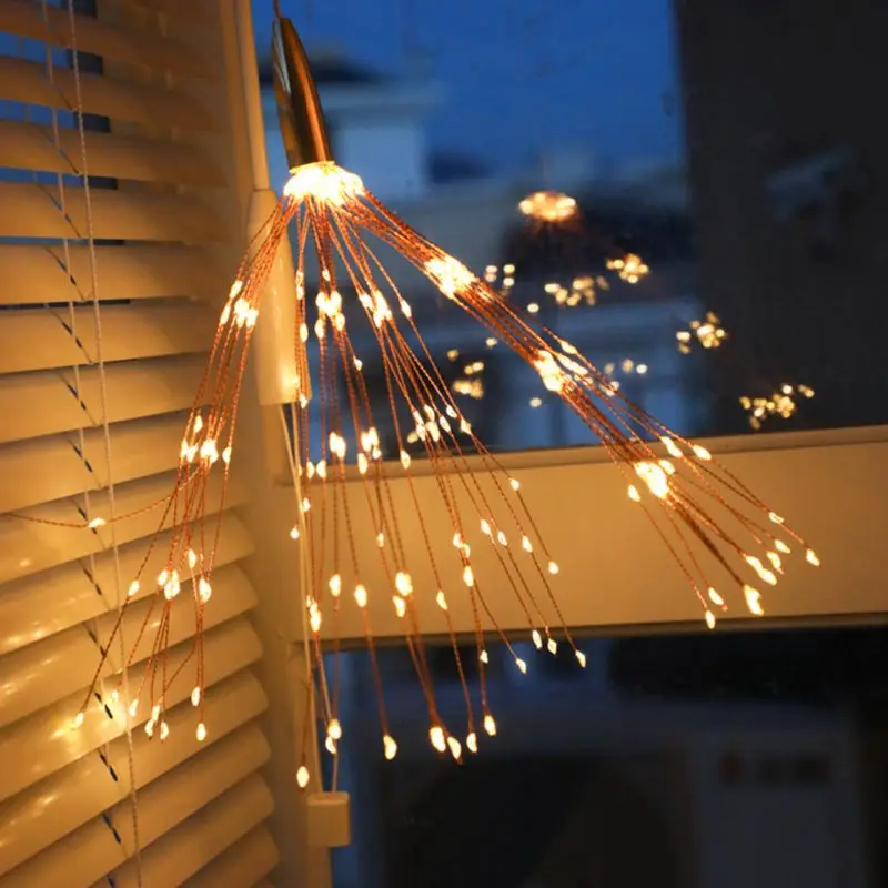 200 LEDs Firework Light Foldable Decorative String Lamp Remote Control 8 Modes