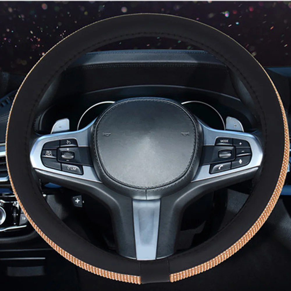 Universal Steering wheel cover Protective Crystal Drill Decor Wear-resistant