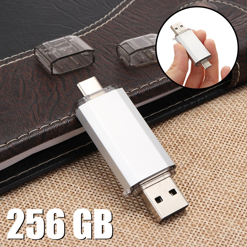 

1PC Dual Plug Type Pen Drive A/C Thumb Menmory Stick Drive USB Fashion Flash Drive 32GB To 256 GB For Smart Phone Computer