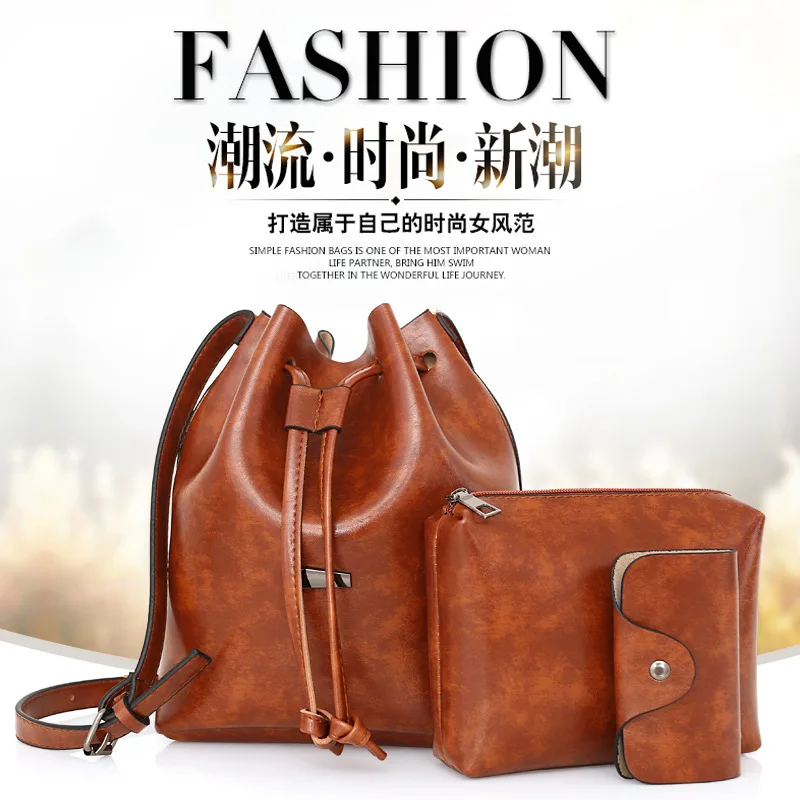 

Spring And Autumn New Style Europe And America WOMEN'S Bag Large Bag Tassels Decoration Bucket Bag 2018 New Style One-Shoulder R