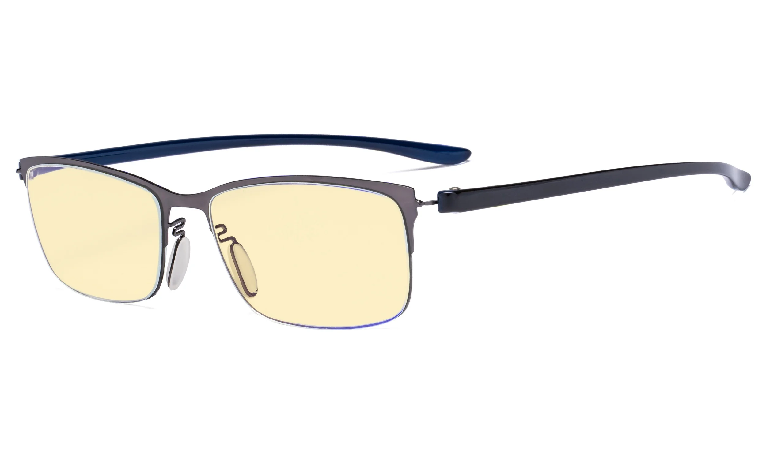 Gunmetal TMCG12801 Eyekepper компьютерные очки-синий светильник блокирующие очки с желтым фильтром линзы-полу-оправа очки для женщин - Цвет оправы: Gunmetal
