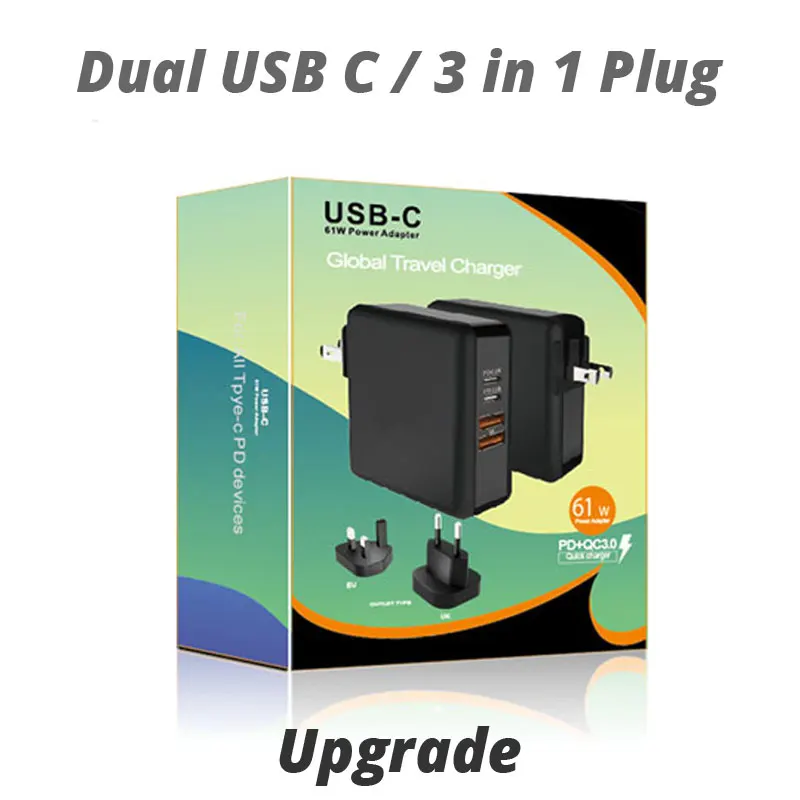 61 Вт USB Type C универсальное быстрое зарядное устройство Quick Charge 3 0 Для Macbook Pro Air HP Lenovo