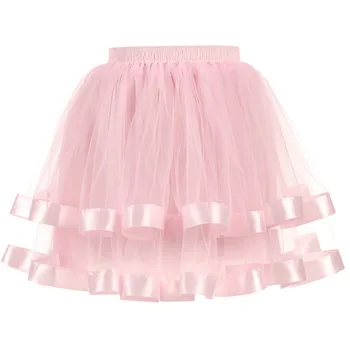 

2020 new kawaii tutu skirt women tulle solid patchwork high quality mini skirts sweet tule skirt women short faldas cortas #3