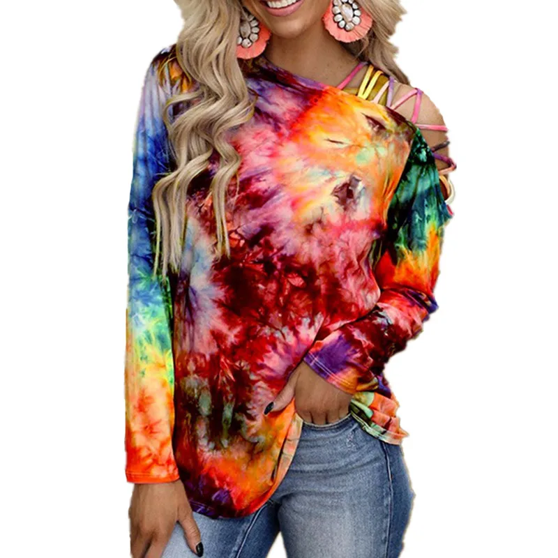 Футболка женская с принтом Tie Dye Модный Топ Повседневная рубашка Y2K | Женская