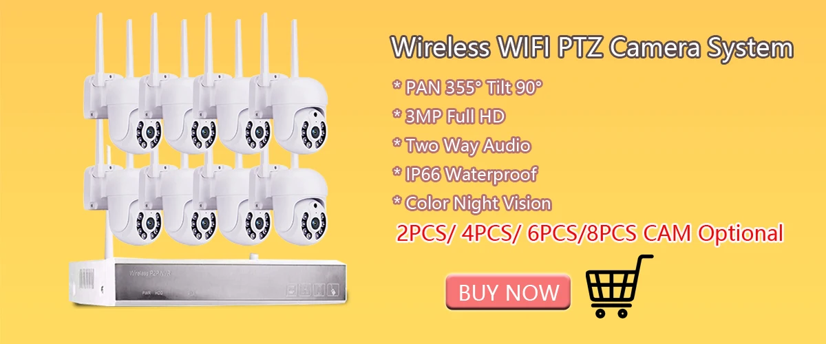 WIFI Security Camera Outdoor Video Surveillance External Protection Recorder PTZ AI Auto Tracking CCTV 4X ZOOM Color Night