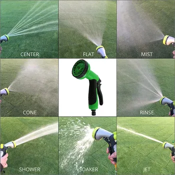 

35# Garden Hose Spray Nozzle 8 Pattern Heavy Duty High Pressure Wash Car Washing Tool Watering sprinkler Garden Tools