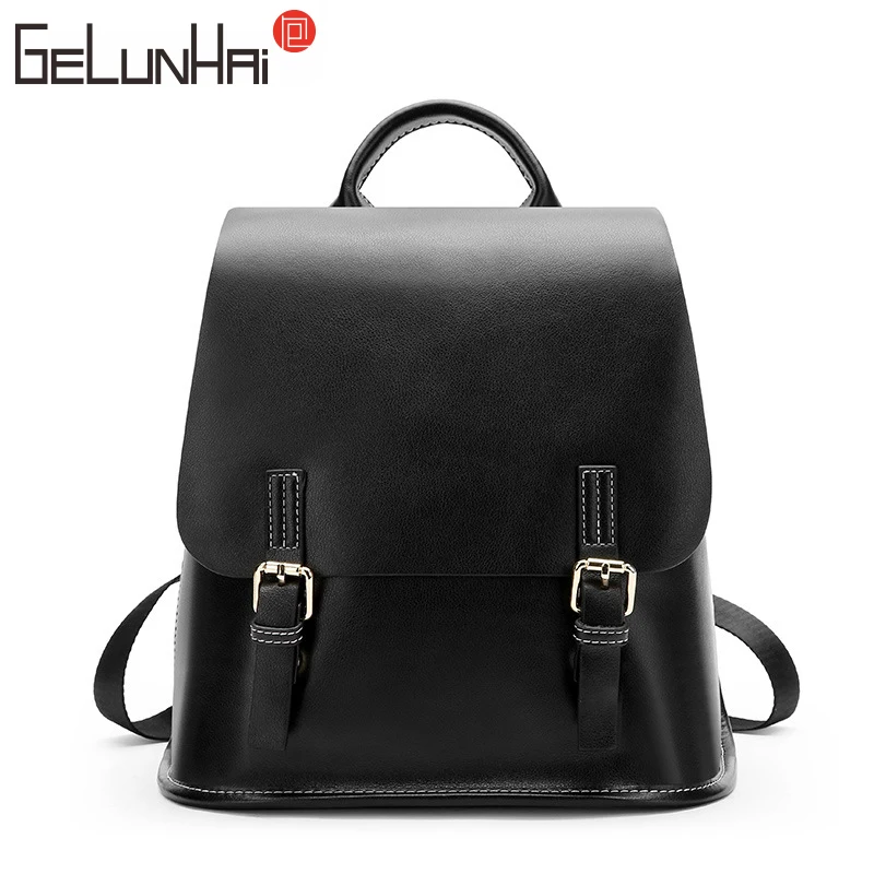 

Free Shipping 2019 new Mochila Women Backpacks Cowhide Leather Handbag Genuine Leather Fashion Causal Bags Female Shoulder Bag