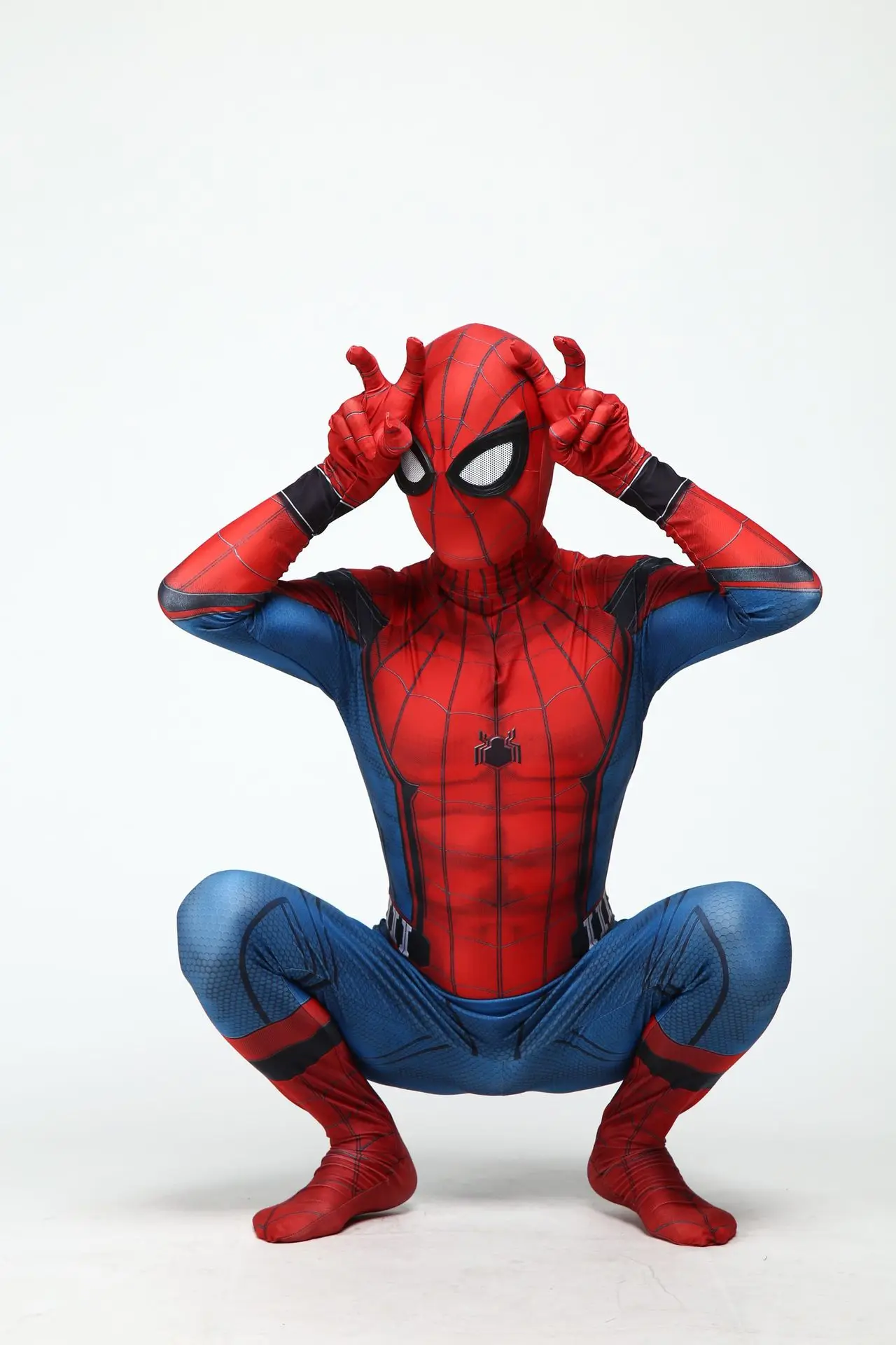 Высокое качество Спайдермен костюм Человека-паука для взрослых детей маска Человека-паука День рождения Карнавальная одежда