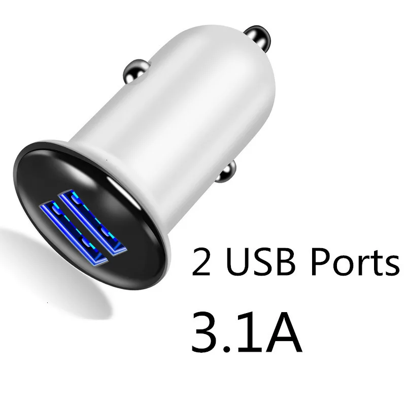 QC3.0 мини USB Автомобильное зарядное устройство для мобильного телефона планшета gps 3.1A быстрое зарядное устройство автомобильное зарядное устройство 2 порта USB автомобильный адаптер зарядного устройства для телефона в автомобиле