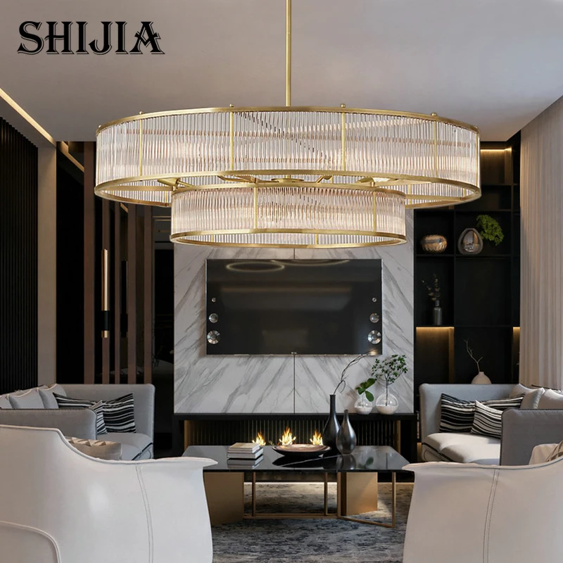 

Modern Nordic American Personality Double-decker Chandelier Villa Hotel Home Lighting