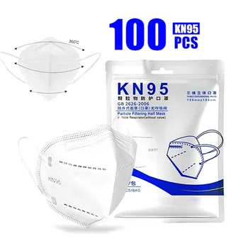 

KN--95 Disposable Non-woven Face Mascarilla Cover Puff Breathing Anti-haze High-efficiency Covers Facial Beauty