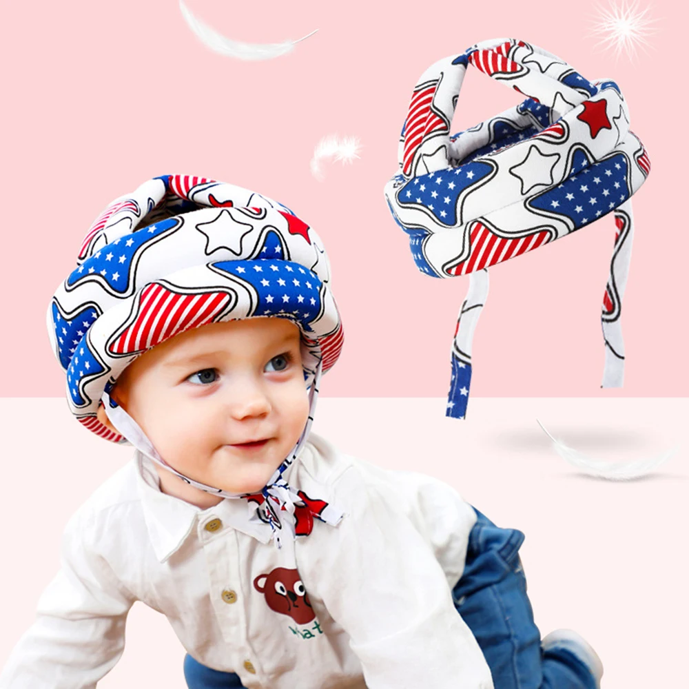 Infant Baby Toddler Safety Helmet Kids Head Protection Hat for Walking Play Blue 