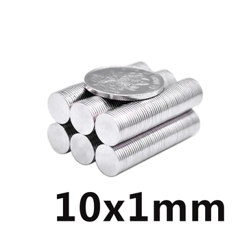 

50pcs 10x1 mm N35 Mini Super Strong Powerful Neodymium Magnet 10x1mm Round Rare Earth Permanent Magnets Magnetic 10*1 mm