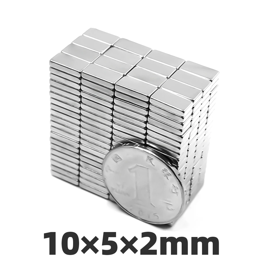 

50Pcs 10x5x2 mm 10*5*2 mm Neodymium Magnet Permanent N35 Super Strong Powerful Block Magnetic Magnets
