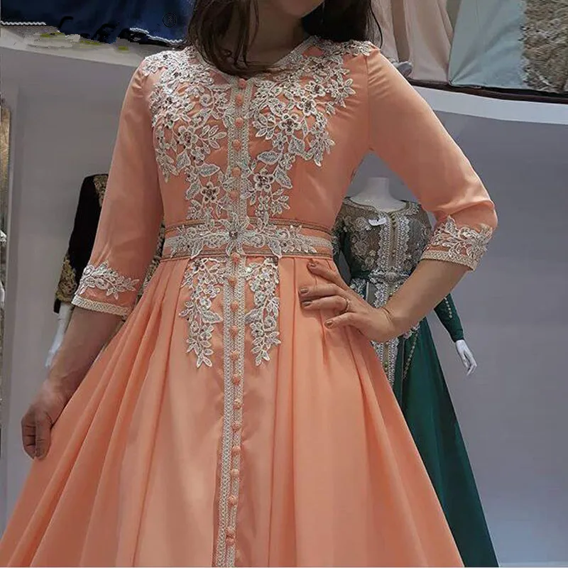 Cool-Sofuge-Peach-Half-Sleeve-Evening-Dresses-Ivory-Lace-Appliques-Beads-Saudi-Arabic-Muslim-Special-Occasion_副本