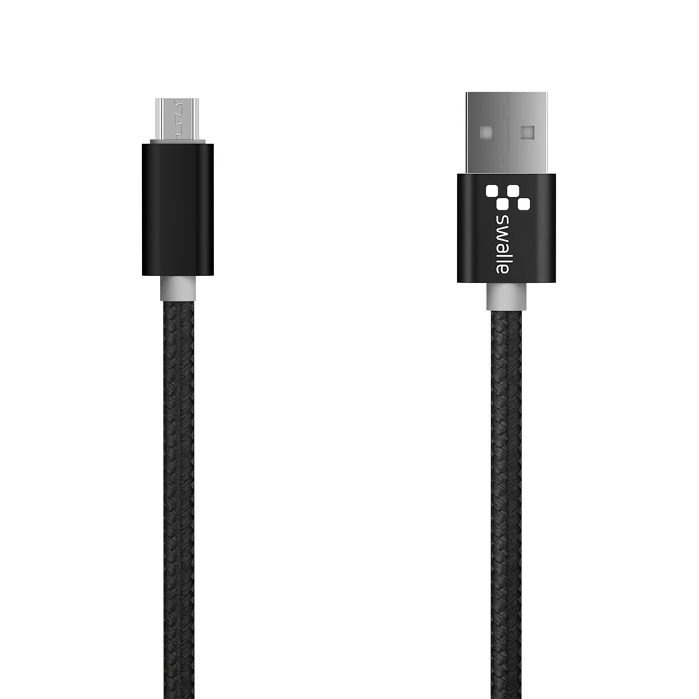 Нейлоновый Micro USB кабель синхронизации данных USB кабель зарядного устройства для мобильный телефон, планшет на OC Android USB телефонный кабель для быстрой зарядки - Цвет: Micro-Black