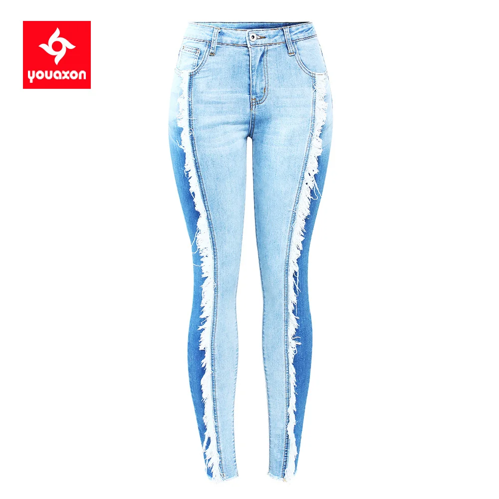 2158 Youaxon Tassel Jeans Woman 