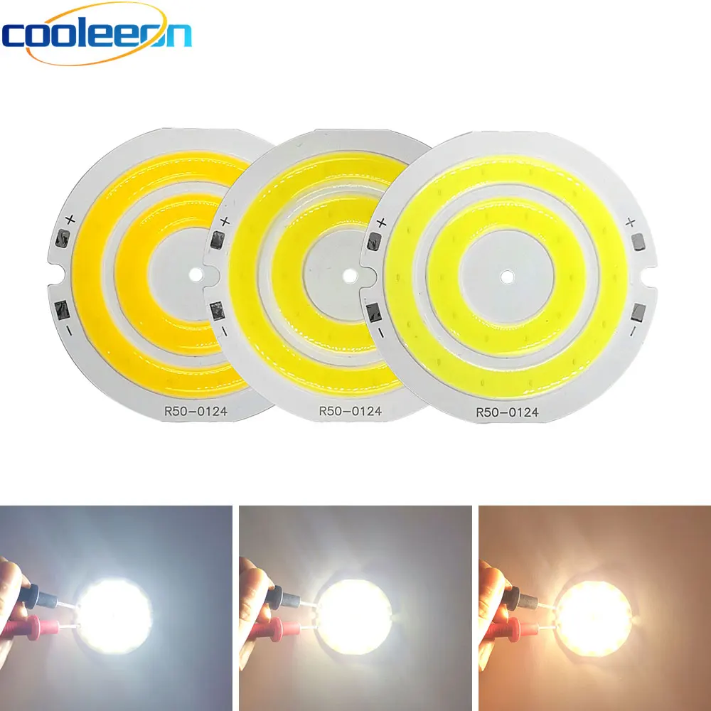 3 V 4 V круглый монолитный блок светодиодов свет 50 мм Диаметр двойное кольцо холодный белый светодиодный светильник 3,7 V 5 W 7 W COB Чип лампы для DIY