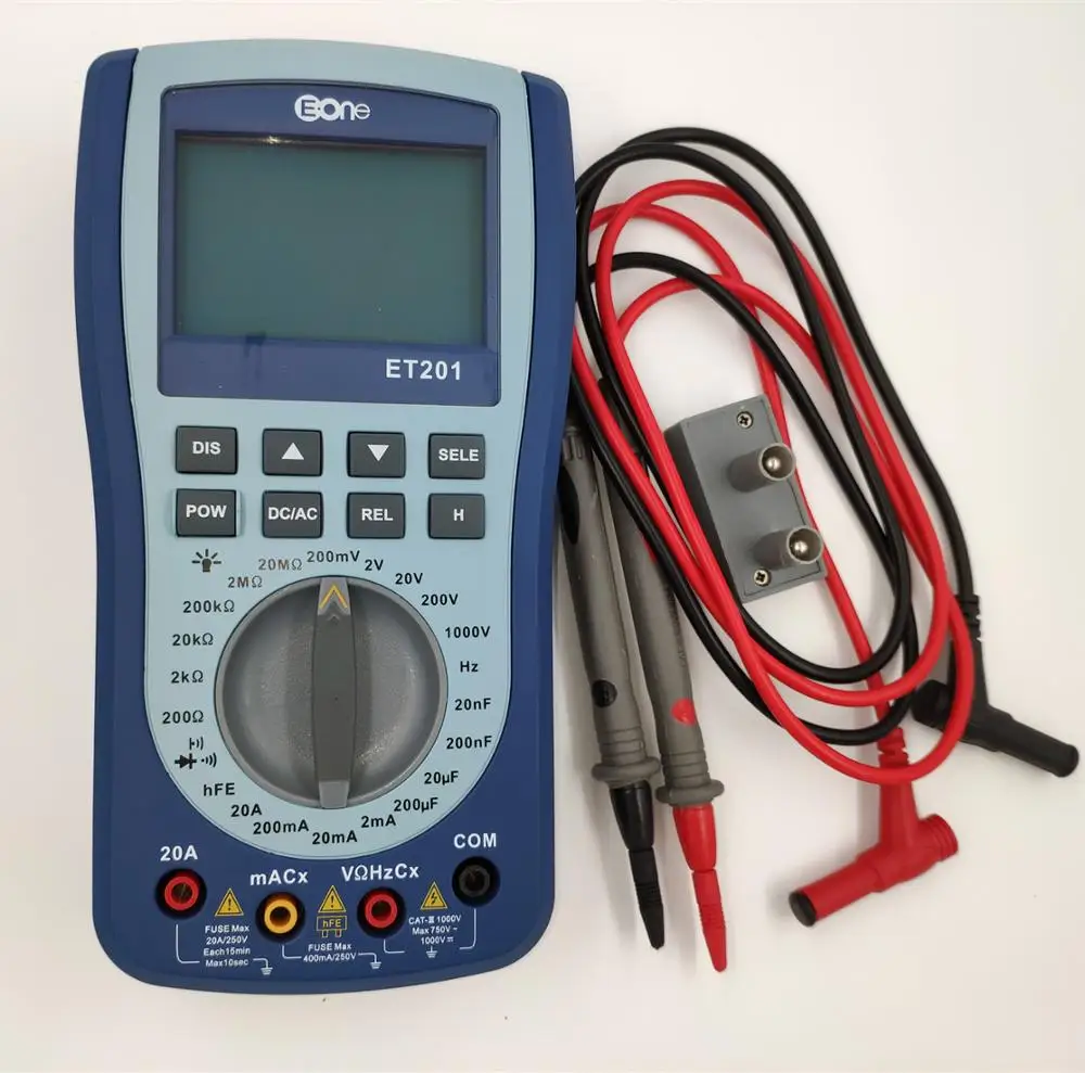 Et201 Oscilloscope Multimeter 2-in-1 Handheld Storage Scope Meter ...