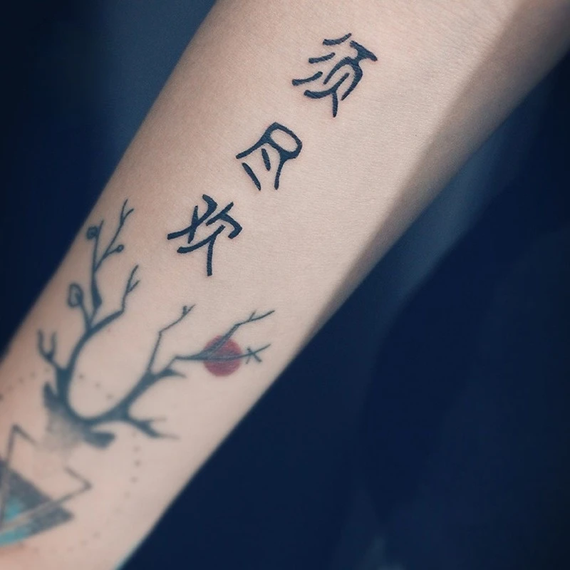 Chinese Letter Words Temporary Tattoos Body Art Waterproof Men Women  Fashion Hand Fake Tattoo Sticker tatuajes temporales