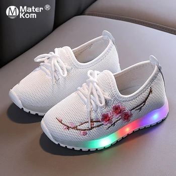 

Size 21-30 Unisex Led Light Up Casual Shoes Baby Breathable Lightweight Luminous Sneakers Children Anti-slippery Glowing Shoes